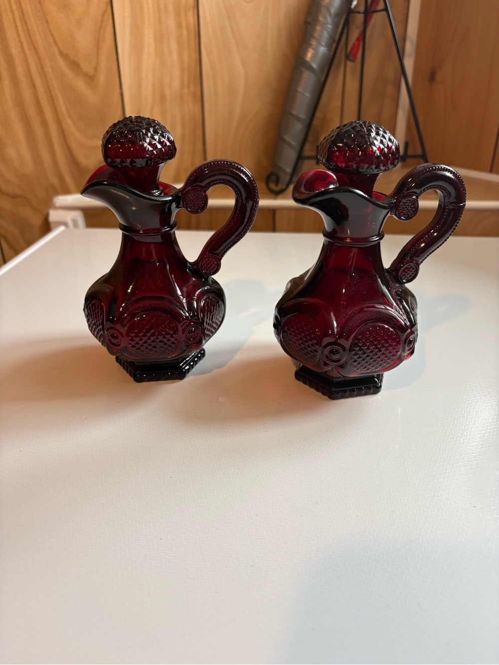 2 vintage Avon 1876 Cape Cod collection cruet bottles